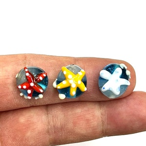 Murano Glass Starfish Beads: Lampwork DIY Jewelry (18x20 mm)