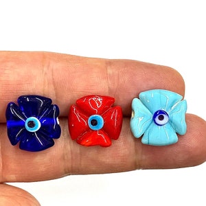 18x18 mm Glass Murano Daisy Beads, Lampwork Beads, Murano Beads, Handblown Glass Beads, Daisy Beads, DIY Bracelet Handmade Beads