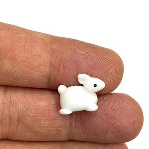 Perline di vetro di Murano a forma di coniglio da 15 x 12 mm, perline lavorate a lume, perline di Murano, perline di vetro soffiato a mano, perline di coniglio, perline fatte a mano per braccialetti fai da te
