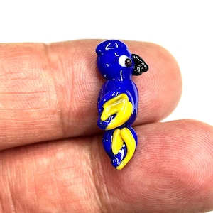 Handblown Murano Glass Parrot Bead: Lampwork Bird (10x25 mm)