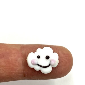 Handblown Murano Glass Cloud Beads: Lampwork DIY Jewelry (18x13mm)