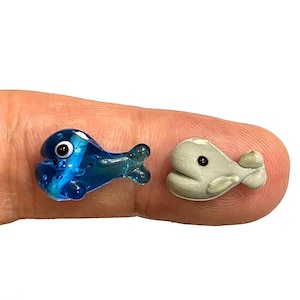 Perle di vetro Murano a forma di balena da 10x20 mm, perle lavorate a lume, perle di vetro Murano a forma di balena, perle in vetro soffiato a mano, perle, perle fatte a mano per braccialetti fai da te