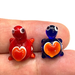 Perle di vetro Murano tartaruga 13 x 21 mm, perle di lavorazione a lume, perle di Murano, perle di vetro soffiato a mano, perle di tartaruga, perle fatte a mano per braccialetti fai da te