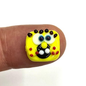 Cartoon Character Murano Glass Bead: Handblown Lampwork Bead (13x13 mm)