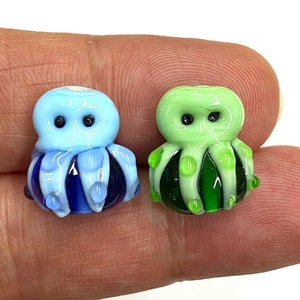 Perline di polpo in vetro di Murano soffiato a mano: perline di vetro soffiato a mano per bracciale fai da te (15 x 15 mm)