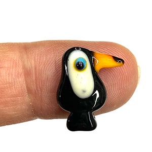 14x20 mm Glass Murano Toucan Bird Beads, Lampwork Beads, Murano Beads, Handblown Glass Beads,Toucan Beads, DIY Bracelet Handmade Beads