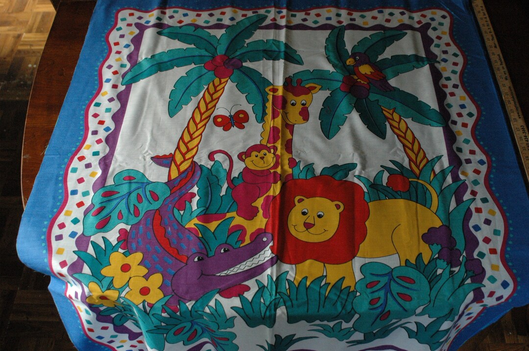 Vintage Baby Jungle Quilt Panel Etsy