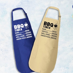 BBQ Timer,King Of The BBQ Dad Apron, Personalized Apron for Dad, Gift For Dad, Custom Apron For Men&#39;s,BBQ Grill Apron,Gift For Chef,Dad Chef