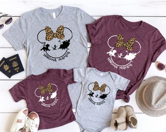 Camiseta Hakuna Matata, camiseta Animal Kingdom, camiseta a juego de vacaciones familiares, camiseta familiar de viaje a Disneyland Animal Kingdom Hakuna Matata