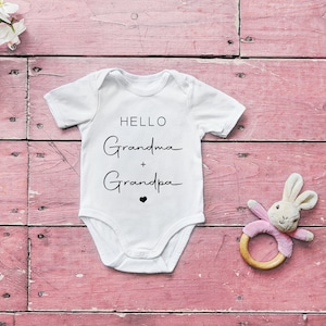 Hello Grandma And Grandpa Baby Onesi - Announcement Baby Onesi - Grandparents Baby Clothes - Gift For Baby
