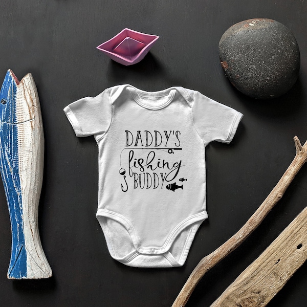 Daddy's Fishing Buddy Baby Onesie -  Father's Day Onesie - Funny Baby Onesie - Gift For Baby - Fishing Onesie
