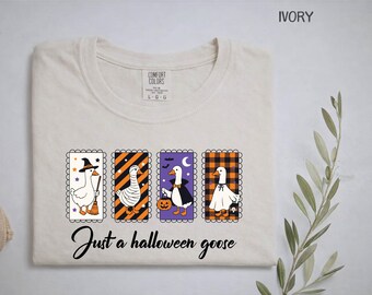 Just a Halloween Goose Shirt, Halloween Funny Goose Shirt, Skeleton Goose Tee, Just a Spooky Goose Shirt,
