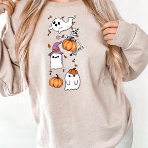 Halloween Ghost Shirt ,Retro Halloween Shirt,Hot Ghoul Shirt,Ghoul Gang Sweatshirt, Women Ghost Pumpkin Halloween Tee Shirts