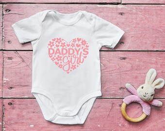 Body infantil "Filhinha do Papai" - Body infantil divertido - Roupa para bebê menina - Body infantil - Camisetas divertidas - Presente para bebê menina - Camisetas infantis
