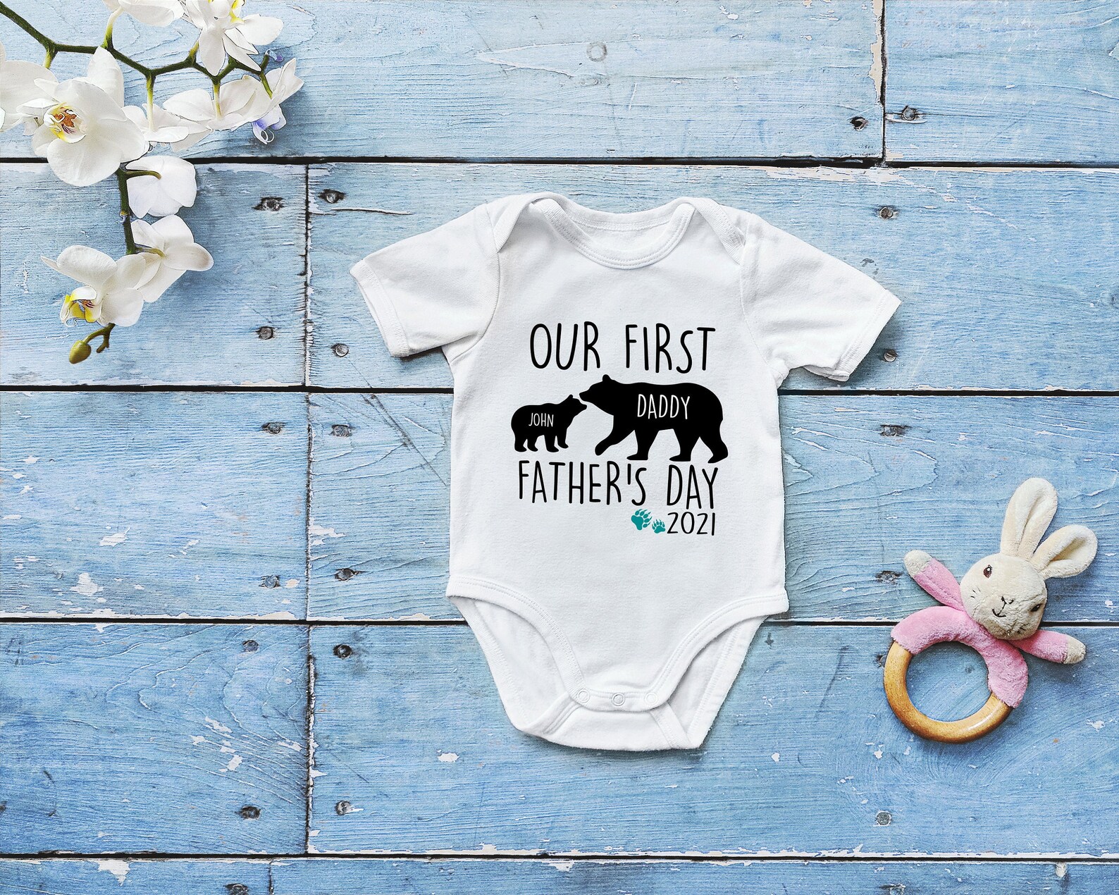 Our First Father's Day 2021 Baby Onesie Funny Baby | Etsy