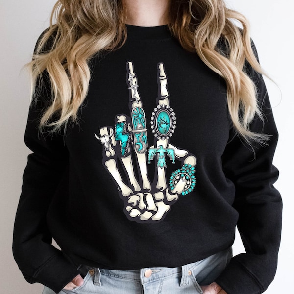 Concho Ring Shirt Skeleton Rock Hands, Western Shirt, Metallica Shirt, Country Music Shirt, Wedding Ring Shirt, Ring Shirt