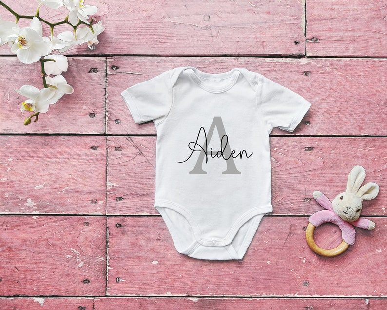Personalized Baby Name Onesie Custom Name Onesie Baby Etsy