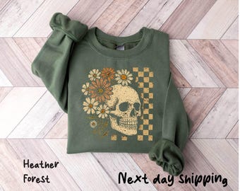 Skeleton Floral Woman Halloween Shirt,Skull Tee, Fall Pumpkin Shirt, Gift for Halloween, Halloween Skull Shirt, Floral Skull Tee,