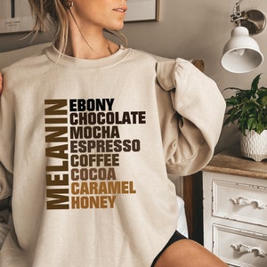 Chemise mélanine, chemise fille noire, T-shirt, chemise café, histoire des noirs, t-shirt café, chemise Bşack, Black Lives Matter, droits de l&#39;homme