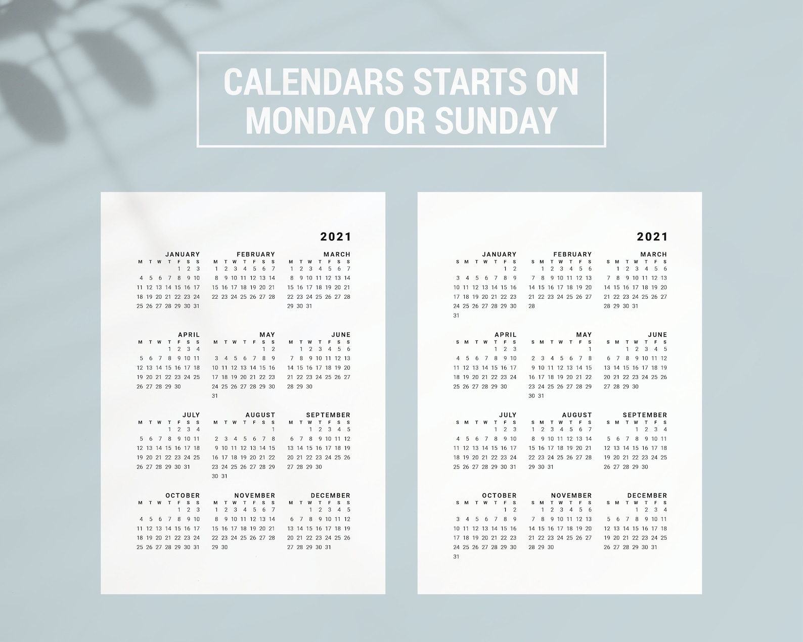 20212025 Yearly Calendar Printable 2021, 2022, 2023, 2024, 2025 Wall