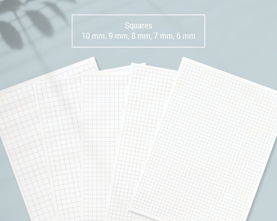 11 a4 pdf various grid size graph paper printable writing etsy