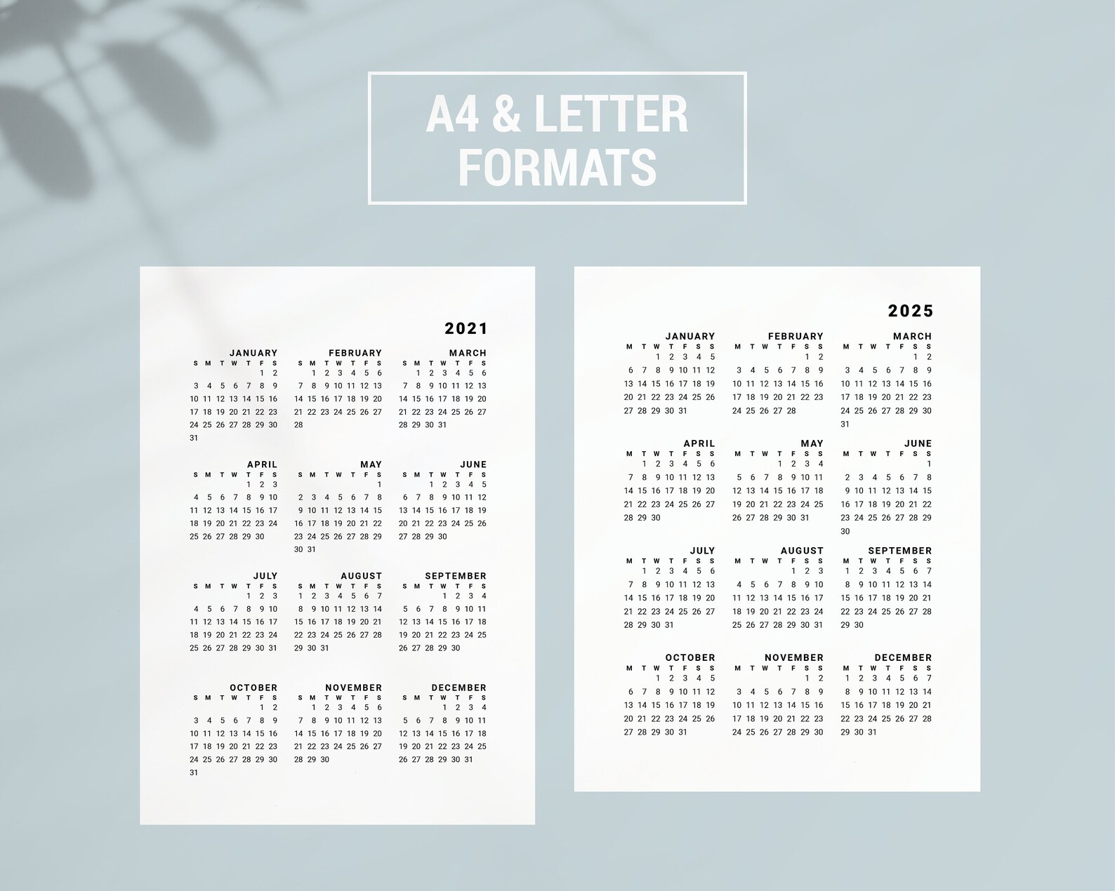 Wall Calendar 2023 2024 20212025 Yearly Calendar Printable 2021 2022 2023 2024 Etsy