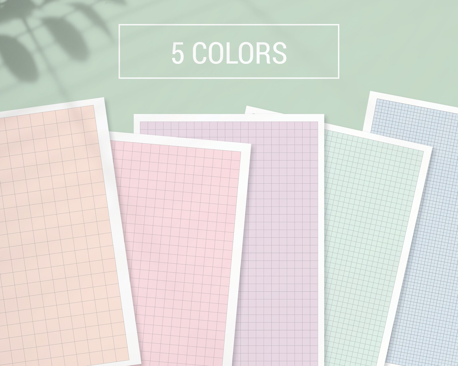 11 A5 PDF Various Grid Size Pastel Graph Paper Printable Spring Writing Paper Blank Notes Study