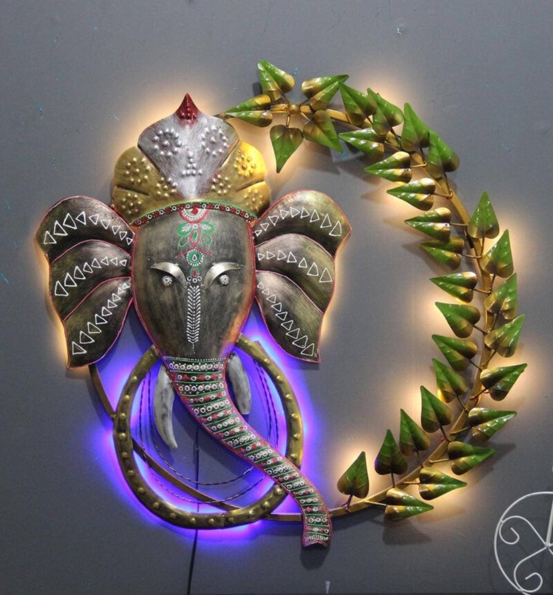 29 Ganesha big LED Metal wall Art Home Decor gift Etsy