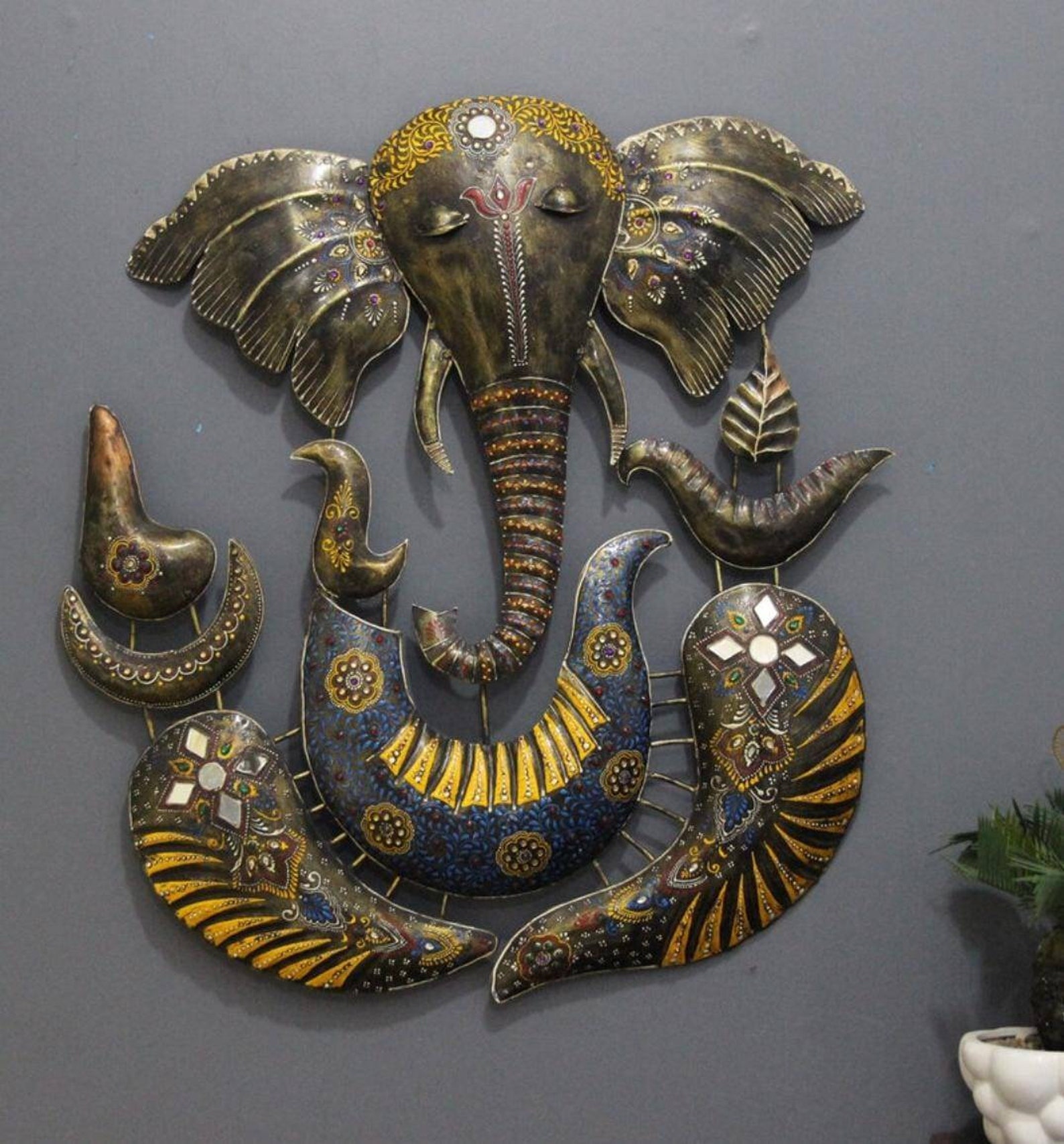 28 Ganesha big Metal wall Art Home Decor gift Metal Etsy