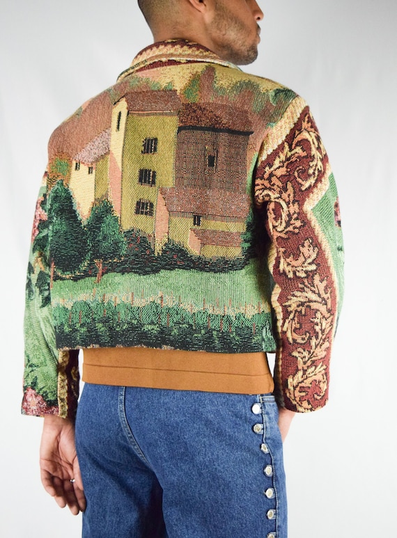 Tapestry Winery Print Blazer Coat