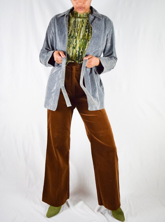 Snakeprint Belted Leather Coat