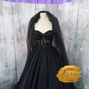 Black Engagement Bridal Gown,Halloween Black Wedding Dress,Gothic Bridal Dress,Sparkle Black Wedding Dress,Custom Made Black Bridal Gown