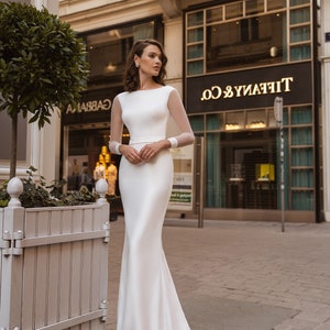 Casual sheath wedding dresses hot sale