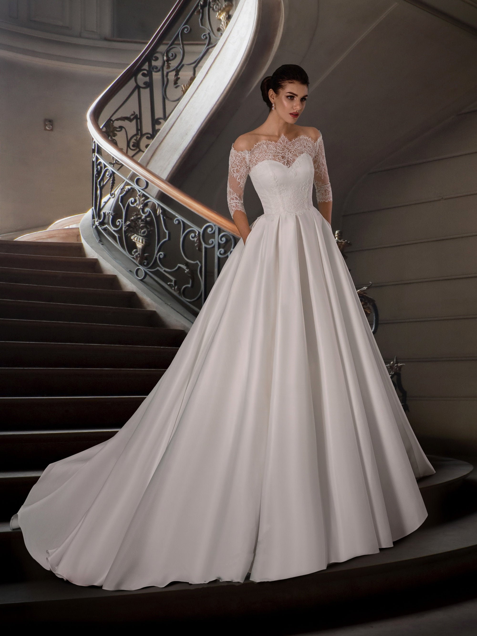 simple satin wedding dresses