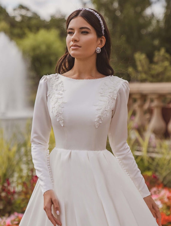 Satin Minimalism Dress, Wrap Wedding Dress,elegant Style White