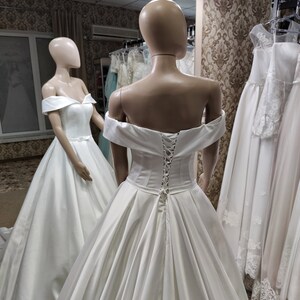 Romantic Wedding Dress, Princess Wedding Dress, Rustic Wedding Dress, A-Line Wedding Dress, V-Neck Wedding Dress, Satin Wedding Dress image 8