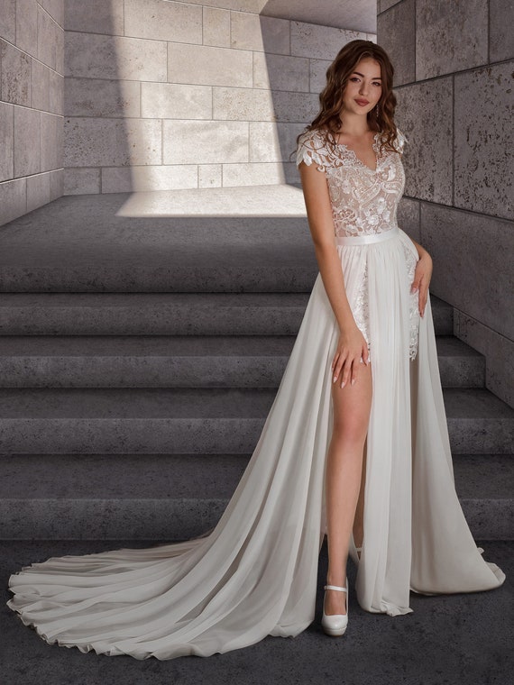 Sexy Bridal Gown Short Wedding Dress Lace Bridal Dress2 in - Etsy