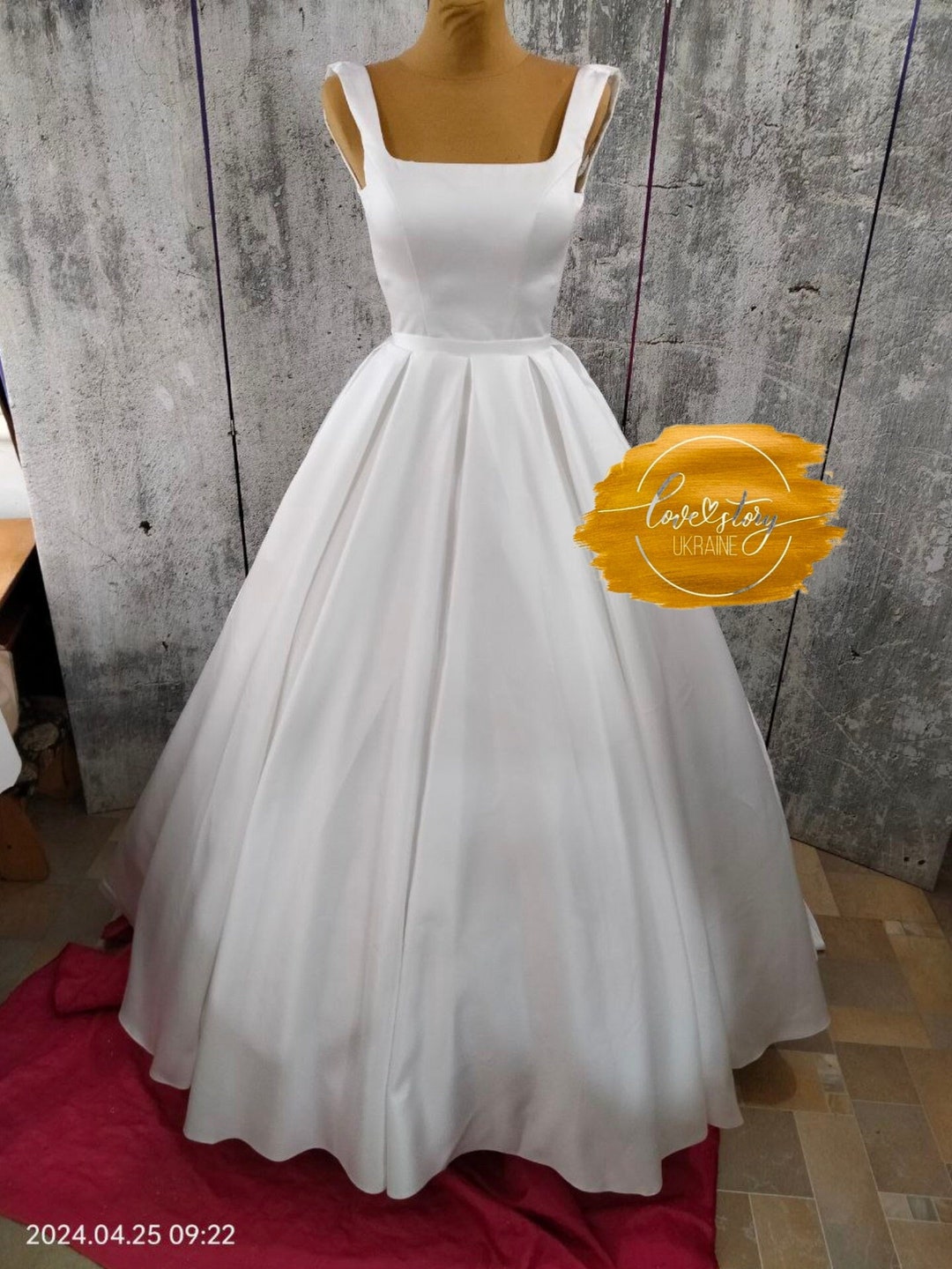 Simple Wedding Dress elegant Style Satin Wedding Dress aline Bridal Gown custom Made Wedding Dress minimalist Bridal Gown corset Bridal Gown Etsy