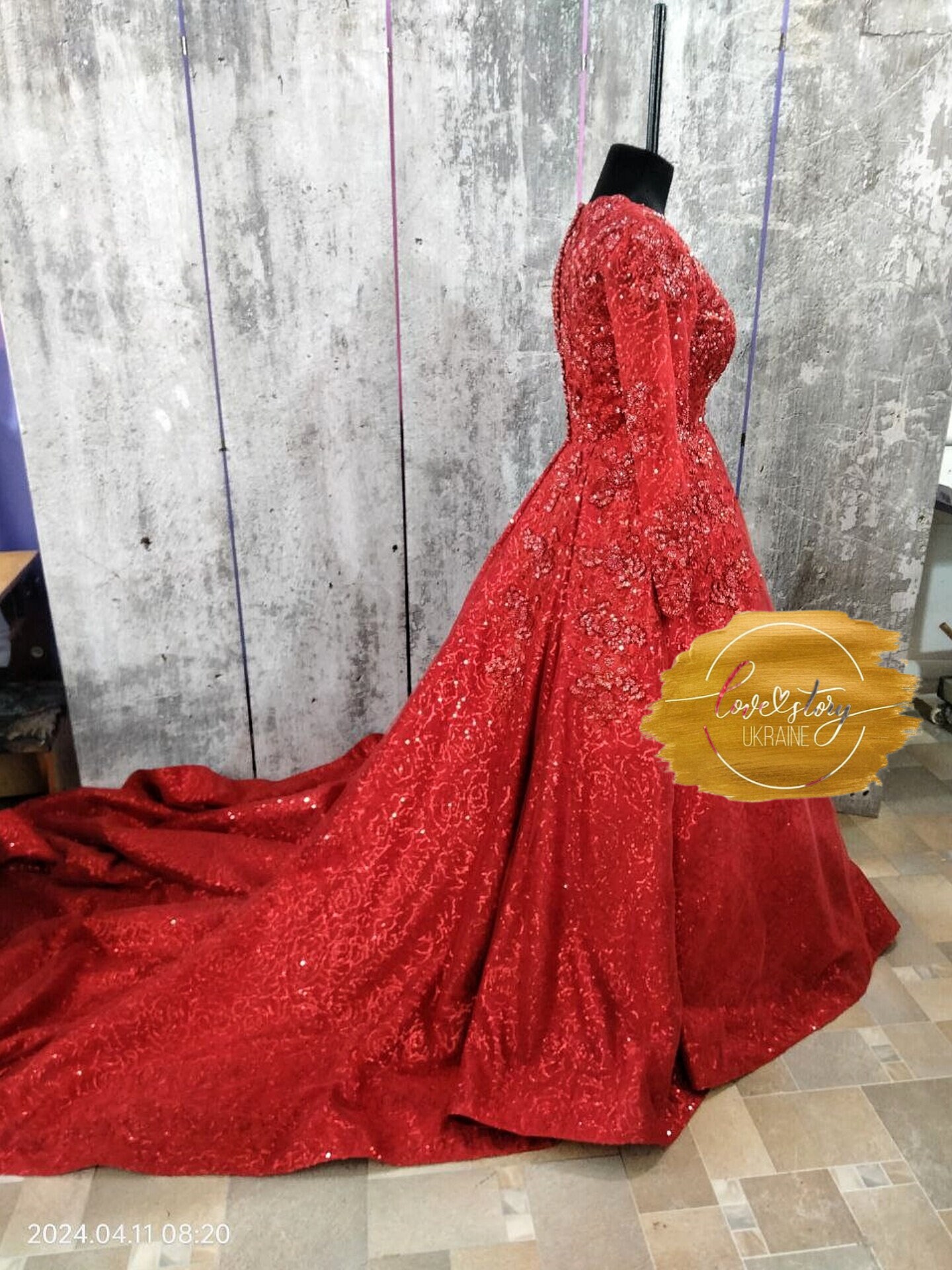 slim fit dress slacks Johnathan Kayne 2678 Size 00 Red Sequin Prom Dress Stretch Velvet Off Shoulder Straps main image 0