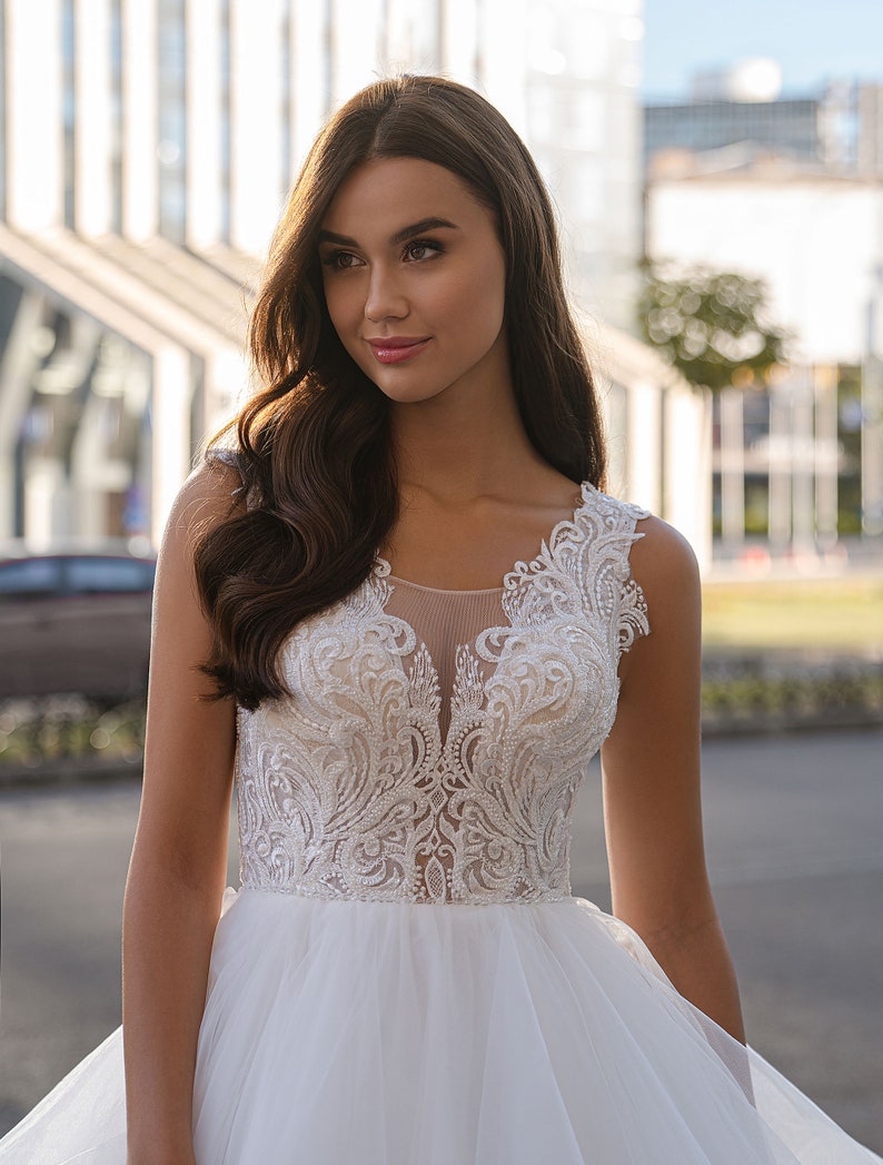 Cathedral Wedding Dress Ivory Wedding Dressball Gown Bridal Etsy