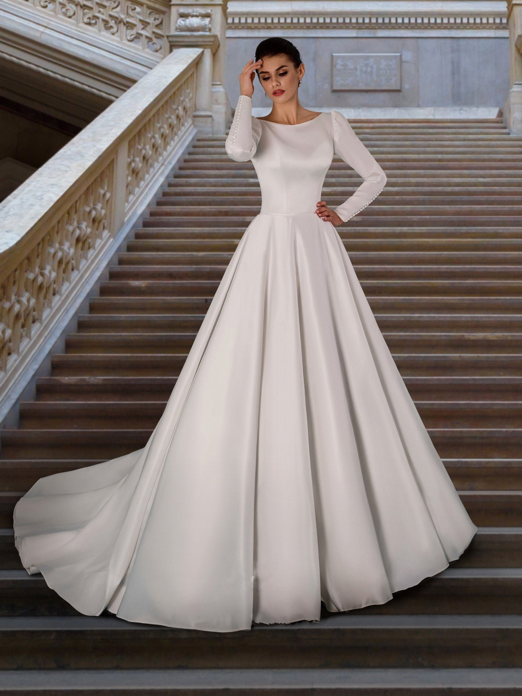 White Net Wedding Gown