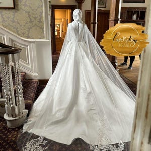 Wedding Cape,Bridal Cape,Flower Lace Cape Veil,Flower Lace Cape,Flowery Wedding Cape Veil,Bohemia Leaf Lace Wedding Veil,V-Back Cape Veil