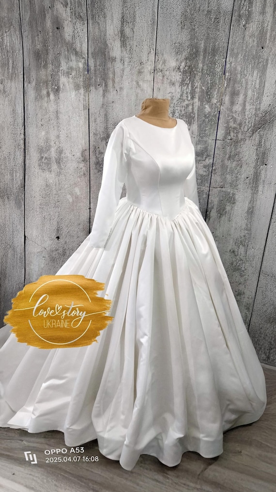 Ball Gown Wedding Dress,bubble Satin Wedding Dress,corset Bridal Dress,simple Wedding Dress,drop Waist Wedding Dress,modest Wedding Dress - Etsy Israel Ball Gown Wedding Dress,bubble Satin Wedding Dress,corset Bridal Dress,simple Wedding Dress,drop Waist Wedding Dress,modest Wedding Dress - Etsy Israel