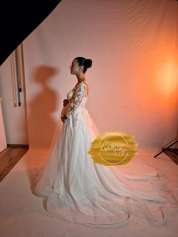 sachin and babi light blue dress Plus Size Chiffon and Lace Empire Waist Gown main image 1