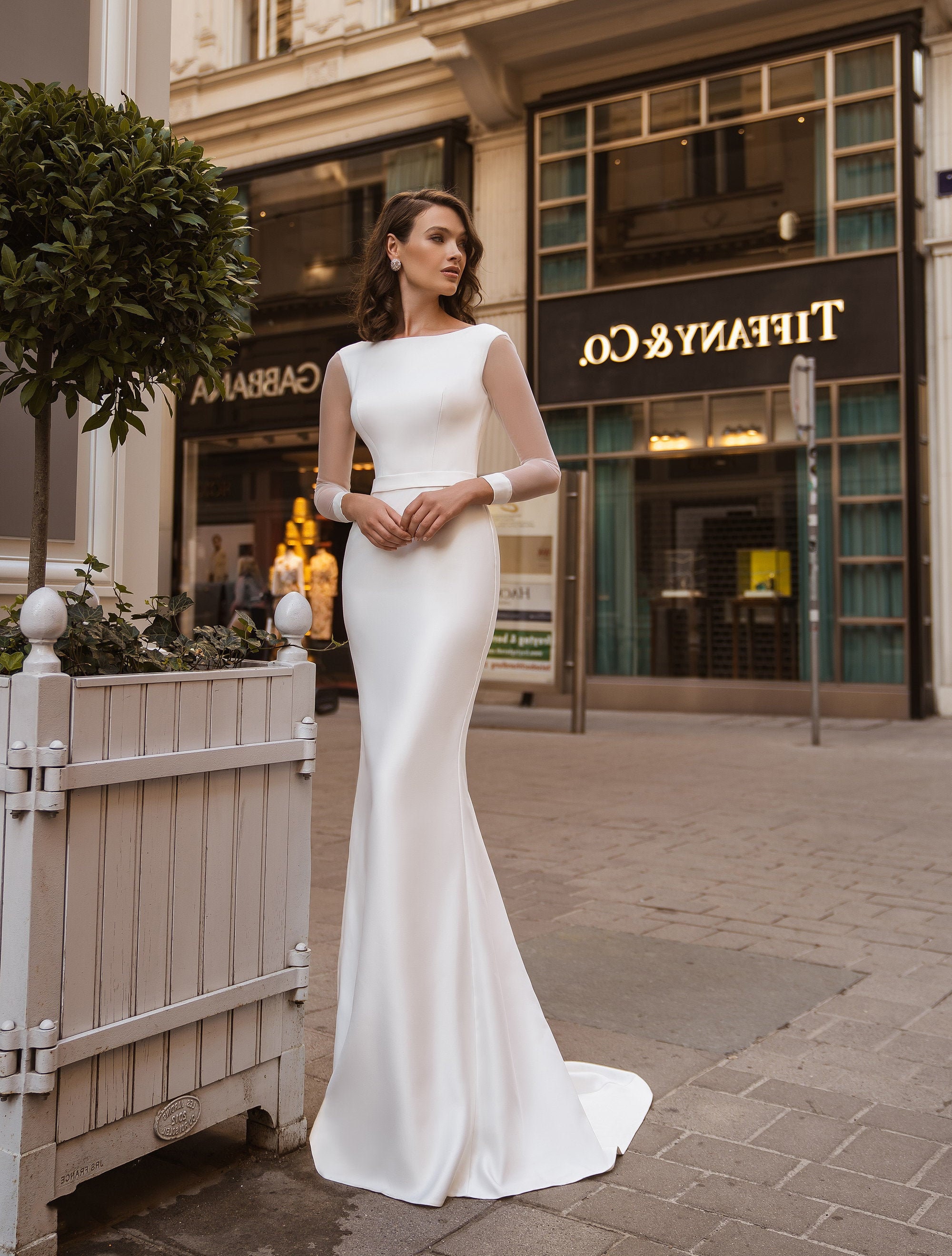 plain white wedding dress