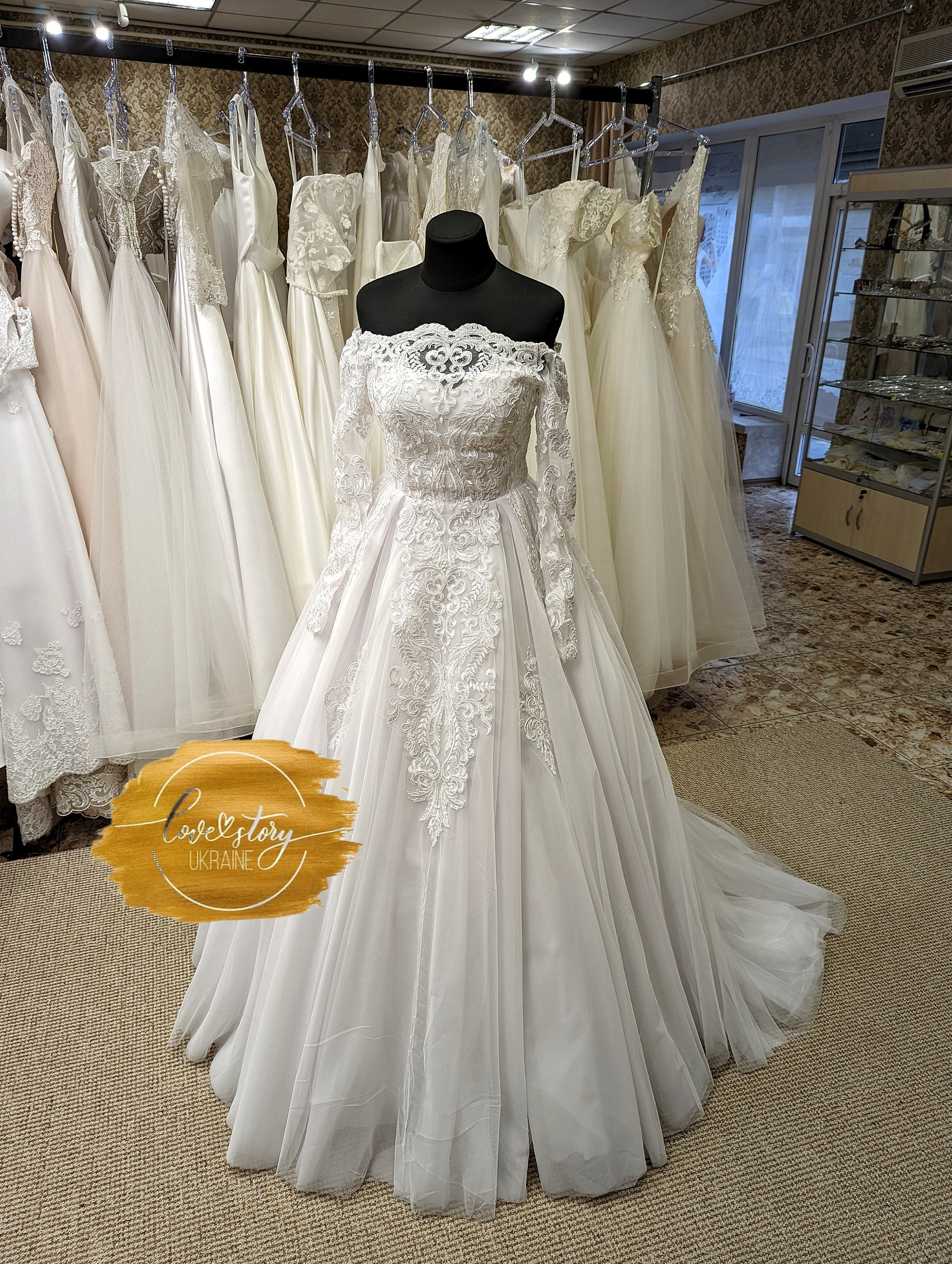 Bling long sleeve wedding dresses best sale