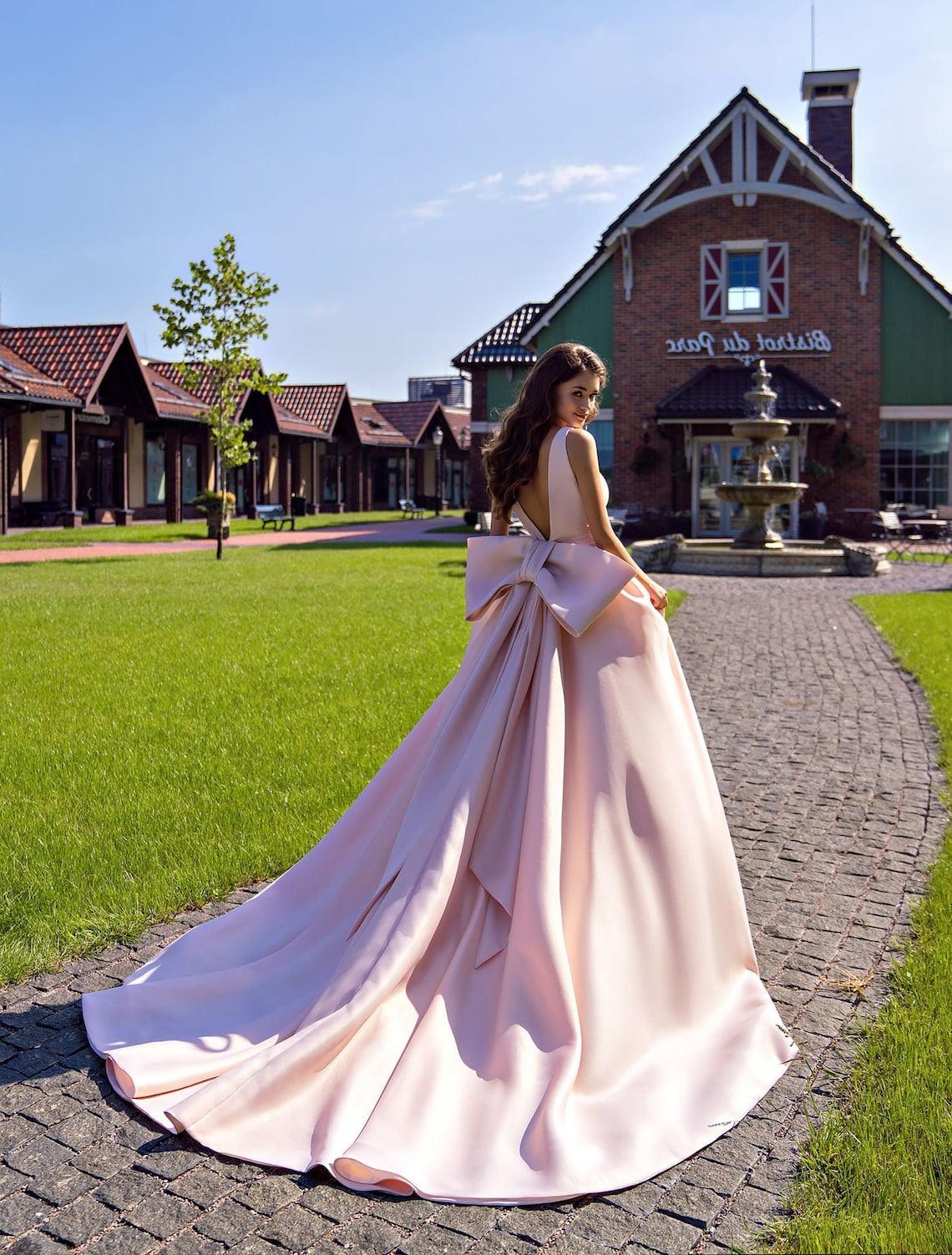 Pink Wedding DressPink Prom Gown Cathedral Wedding image 1