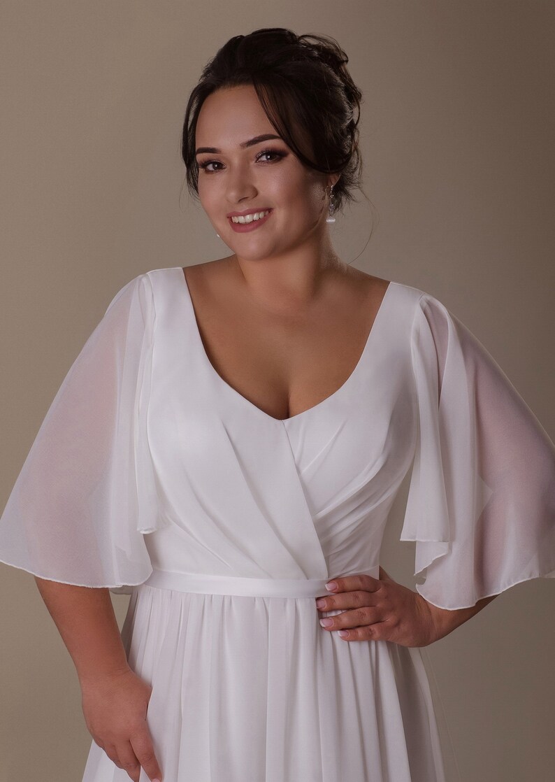 Ivory Wedding Dress Romantic Wedding Dress With Sleeves Etsy