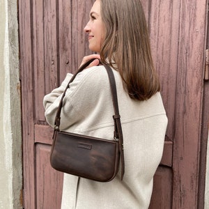 Baguette Bag Bags for women Women Bag Brown Bag Mini Bag Handmade Leather Bag Evening Bag image 1