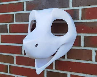 Furry Fursuit Head Base Sergal with nostrils Static Jaw 3d druck